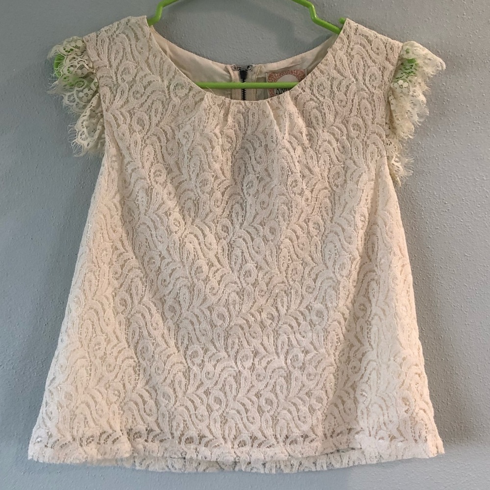Cream Lace Top